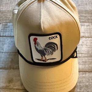 Beige Rooster Patch Cap